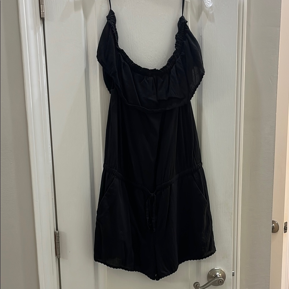 Casual Black Romper